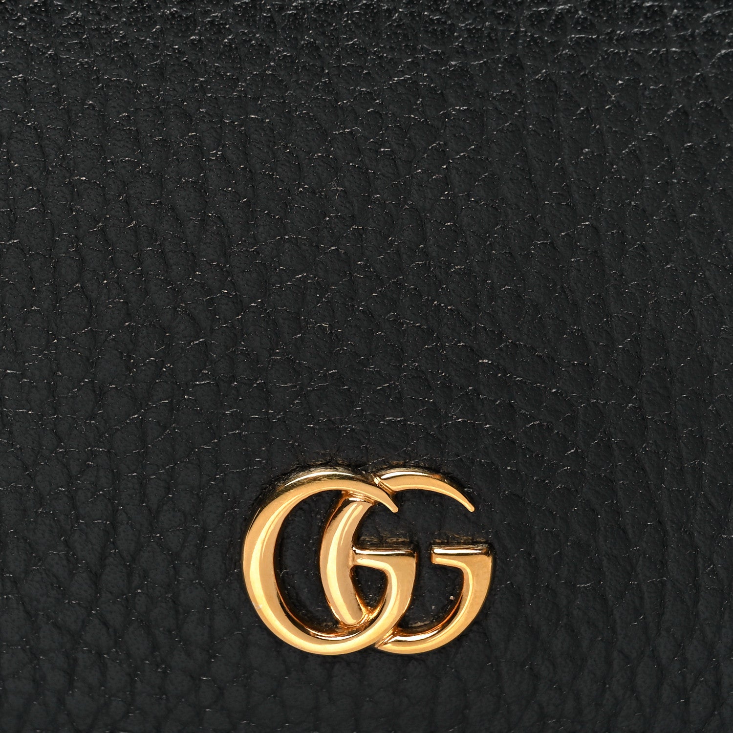 Gucci Pebbled Calfskin GG Marmont Card Case Black 7 of 9