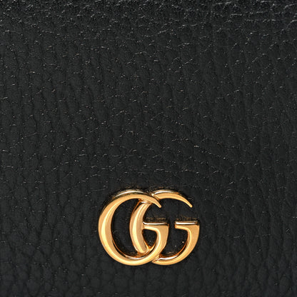 Gucci Pebbled Calfskin GG Marmont Card Case Black 7 of 9