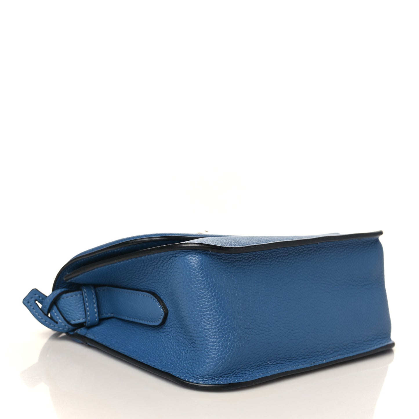 Grained Calfskin Padlock Crossbody Bag Blue