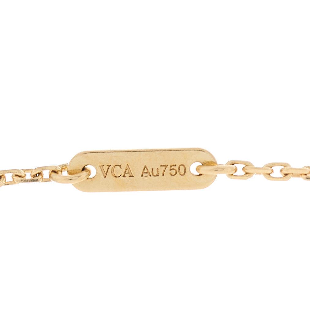 18K Yellow Gold Mother of Pearl Sweet Alhambra Pendant Necklace