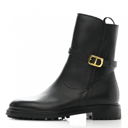 Christian Dior Calfskin Empreinte Ankle Boot 36 Black 1 of 10