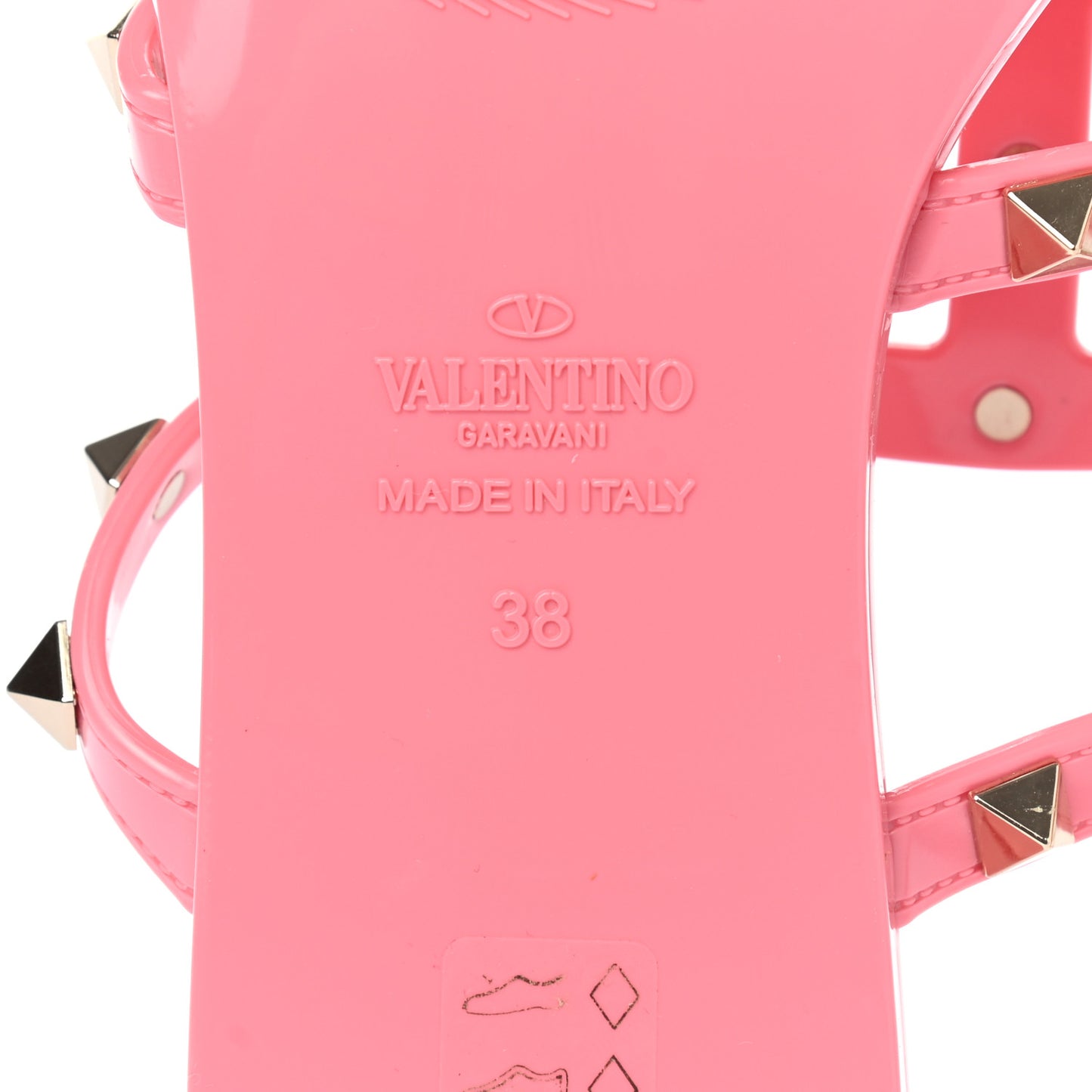 PVC Jelly Rockstud Caged Flat Thong Sandals 38 Sweet Pink