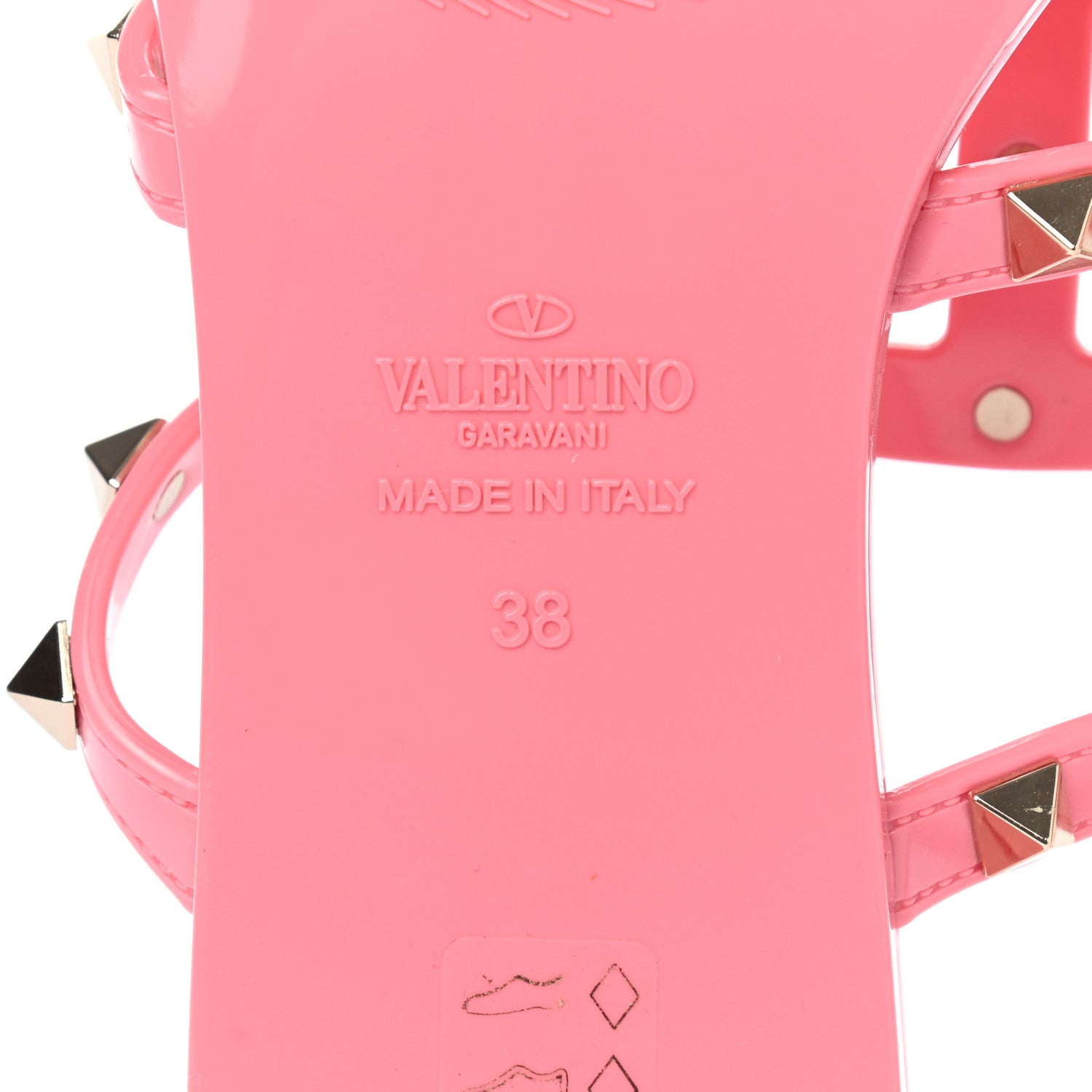 Valentino Garavani PVC Jelly Rockstud Caged Flat Thong Sandals 38 Sweet Pink 6 of 7