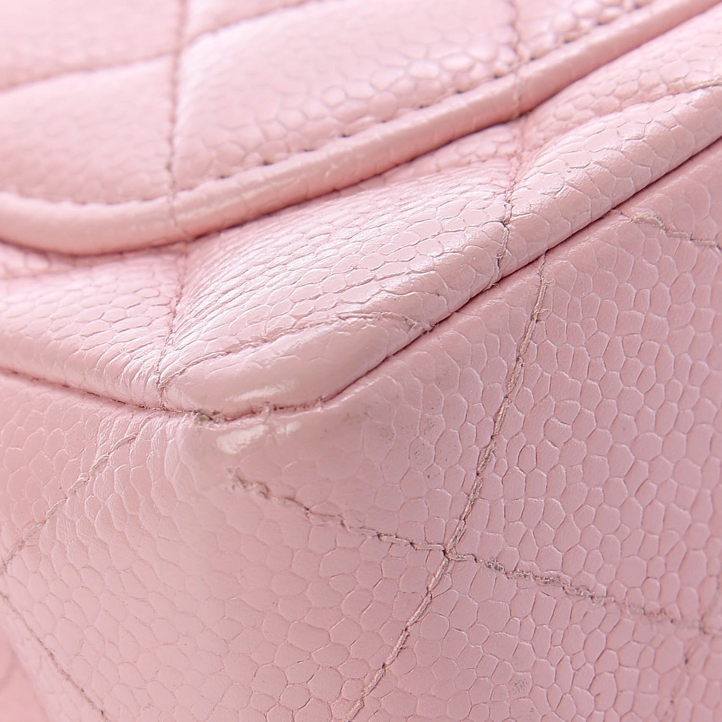 Caviar Quilted Mini Square Flap Pink