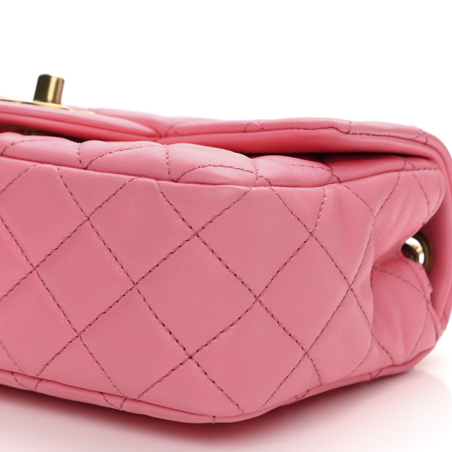 Chanel Lambskin Quilted Mini Rectangular Pearl Crush Flap Pink 10 of 11