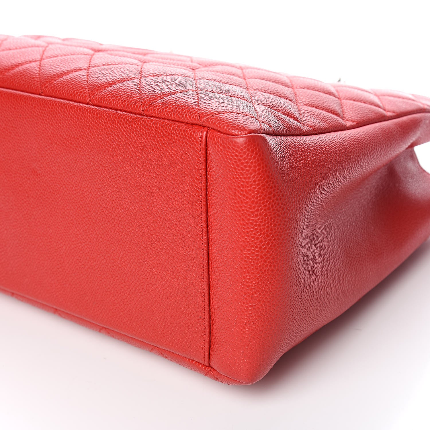 Chanel Caviar Quilted Grand Shopping Tote GST Red 9 of 10