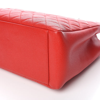 Chanel Caviar Quilted Grand Shopping Tote GST Red 9 of 10