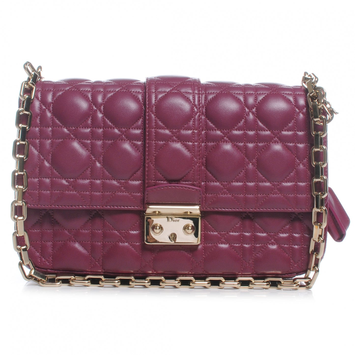 Lambskin Cannage Medium Miss Dior Flap Hortensia