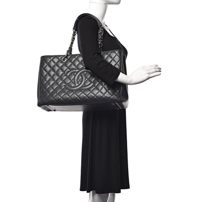 Chanel Caviar Quilted XL Grand Shopping Tote GST Dark Grey 2 of 11