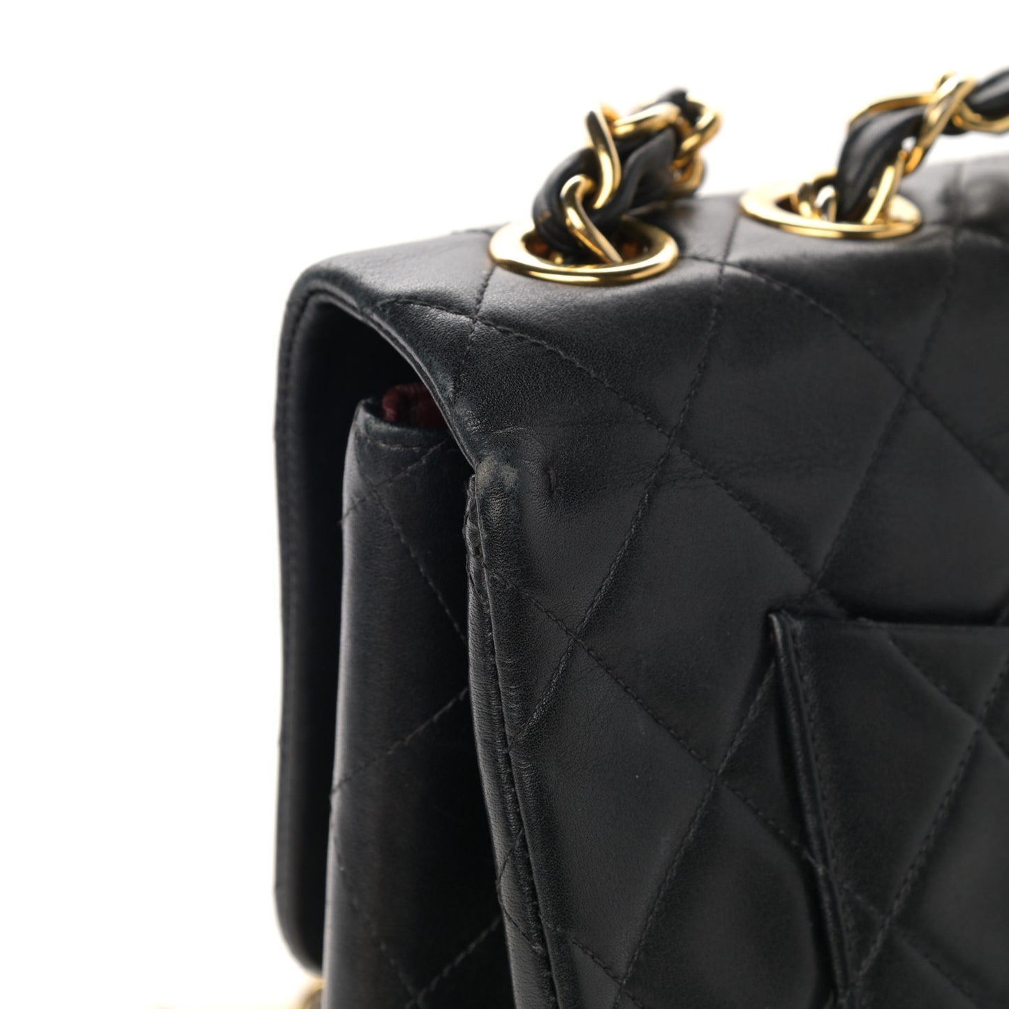 Lambskin Quilted XL Jumbo Single Flap Black