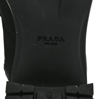Prada Spazzolato Re-Nylon Metal Triangle Logo Lace Up 55mm Ankle Boots 38 Black 8 of 9