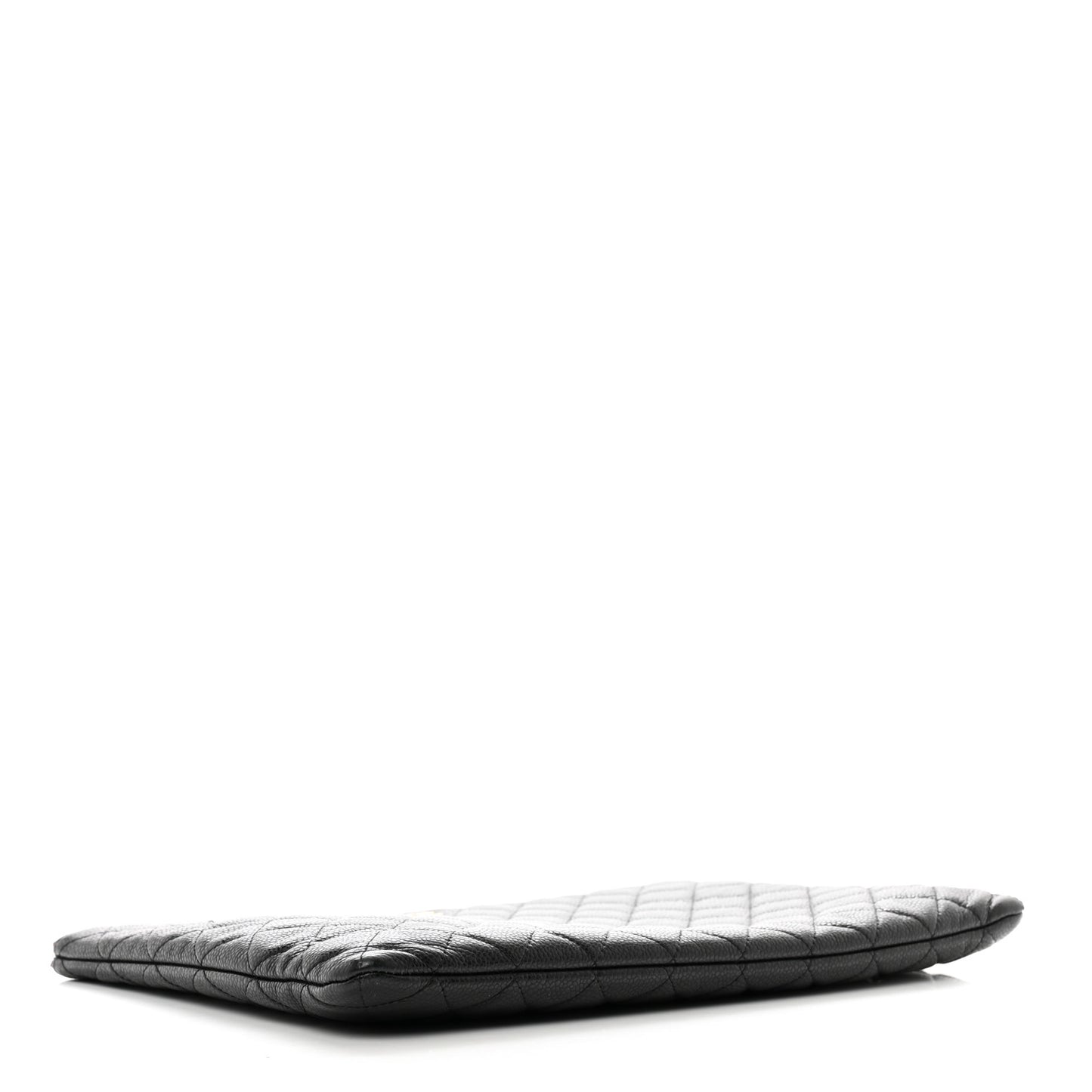 Caviar Quilted Large Cosmetic Case Black