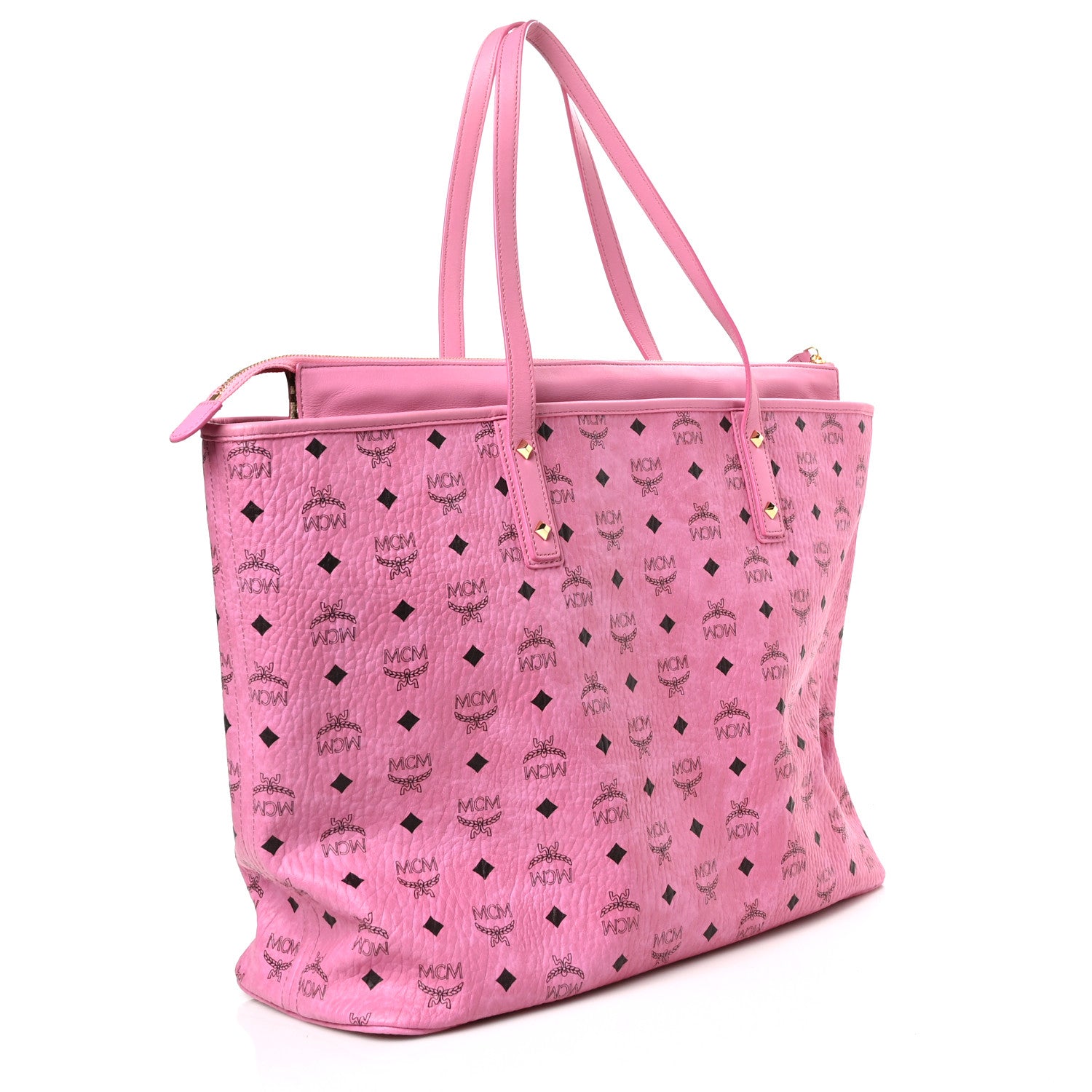 MCM Visetos Large Anya Shopper Tote Pink 2 of 6