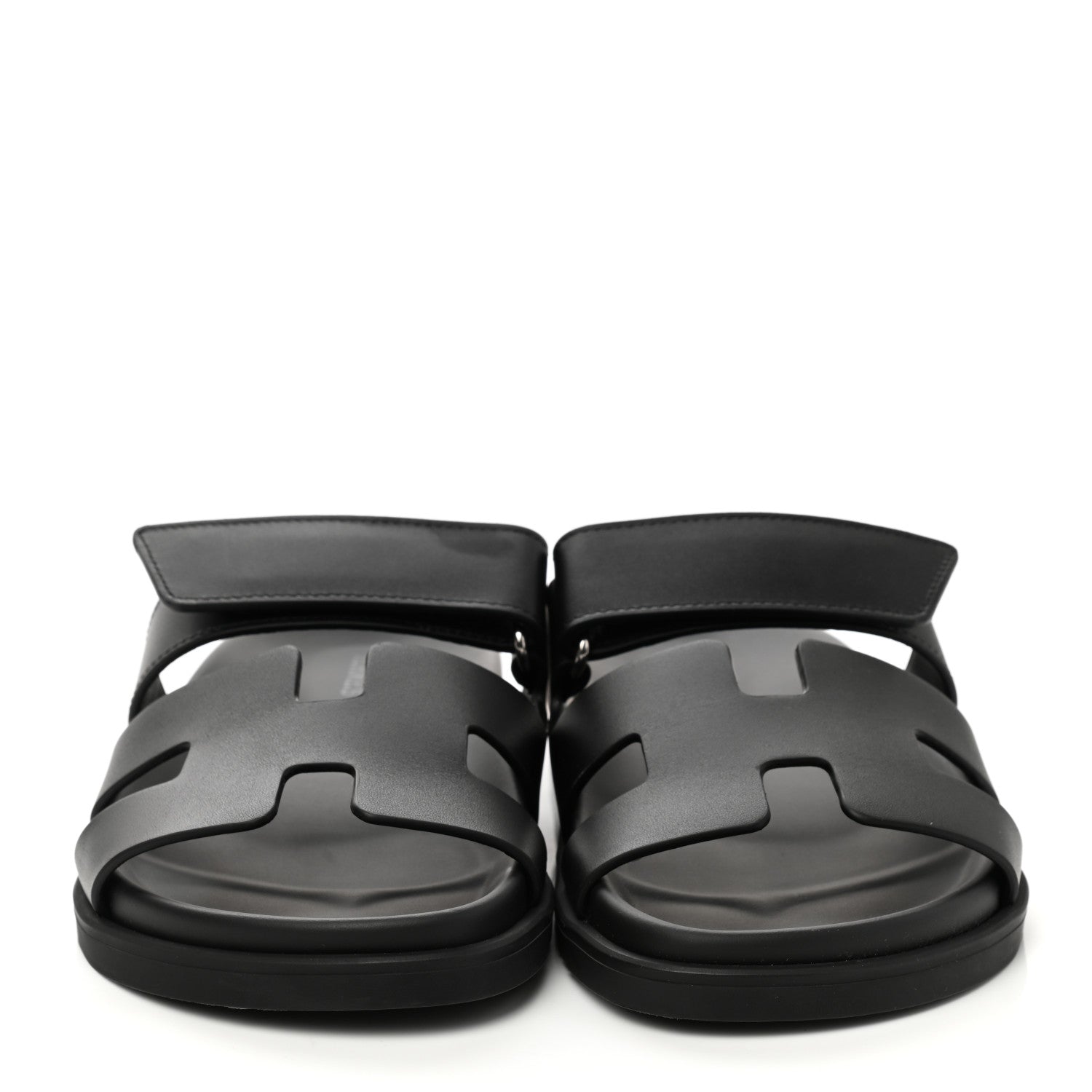 Hermes Calfskin Womens Chypre Sandals 36.5 Black 2 of 9