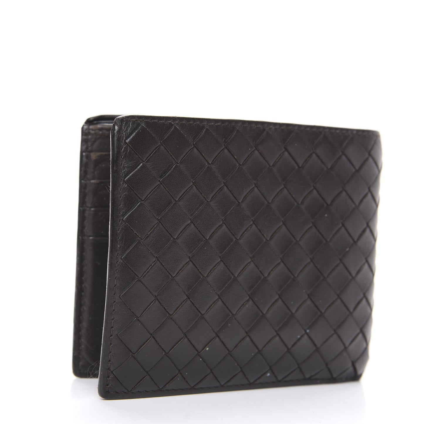 Nappa Intrecciato Bi-Fold Wallet Ebano