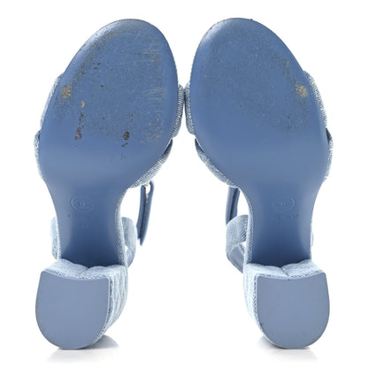 Chanel Denim Quilted Sandals 37 Blue 6 of 9