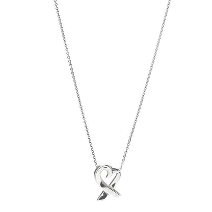 Tiffany Sterling Silver Small Paloma Picasso Loving Heart Pendant Necklace 1 of 5