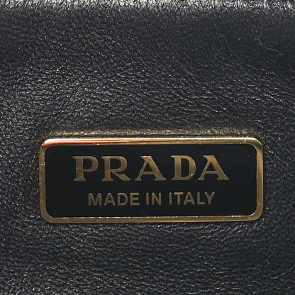 Prada Jacquard Calfskin Triangolo Symbole Embroidered Mini Triangle Double Bag Black Corda 6 of 9