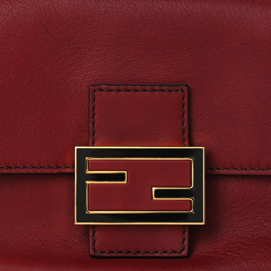 Fendi Vitello Flamingo Enamel Mini Mama Baguette Red 11 of 11