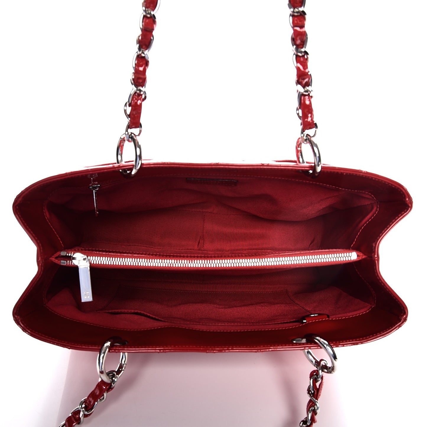 Patent Quilted Grand Shopping Tote GST Red