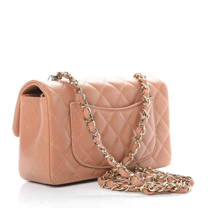 Chanel Lambskin Quilted Mini Rectangular Flap Brown 3 of 10