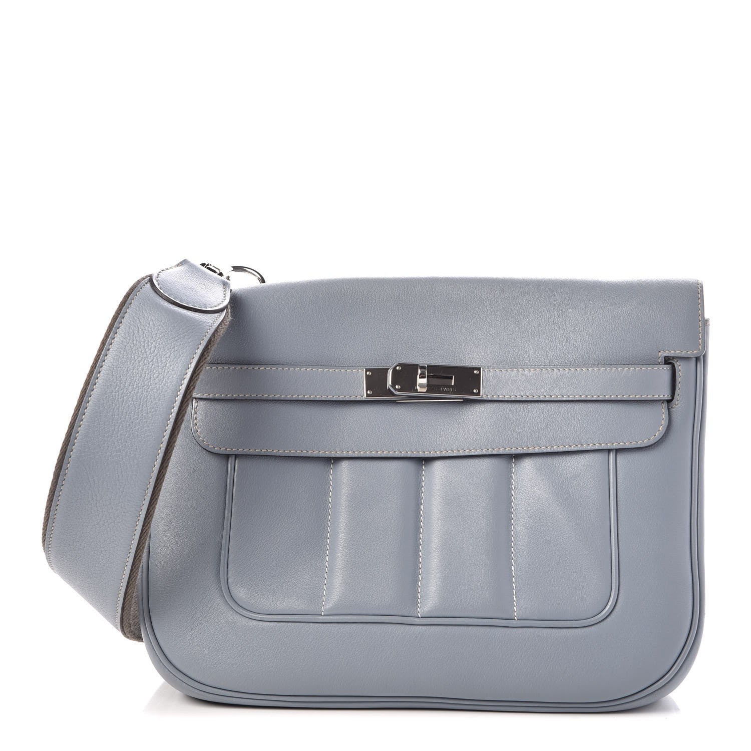Hermes Veau Swift Sac Berline 28 Bleu Lin 1 of 9