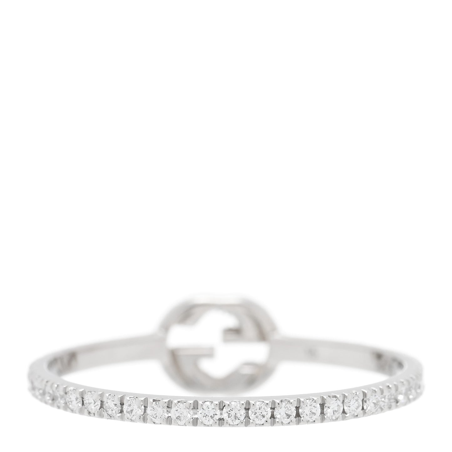 18K White Gold Diamond Interlocking G Ring 55 7.25
