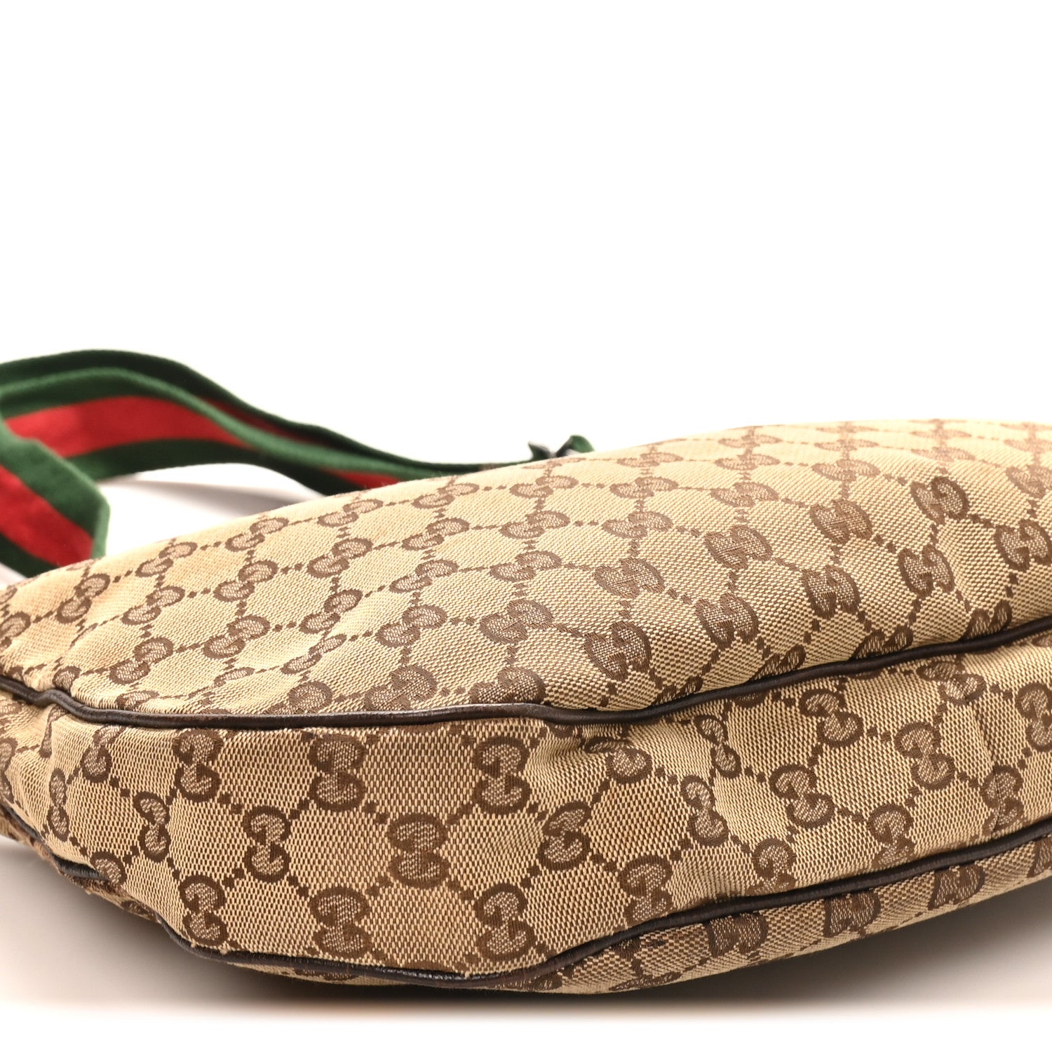 Gucci Monogram Web Medium Half Moon Hobo Dark Brown 8 of 9