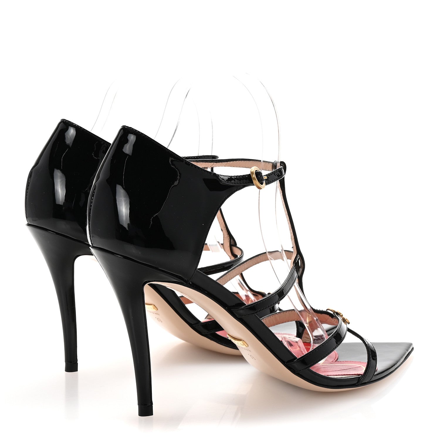 Gucci Vernice Crystal Horsebit Sandals 39 Black 5 of 9