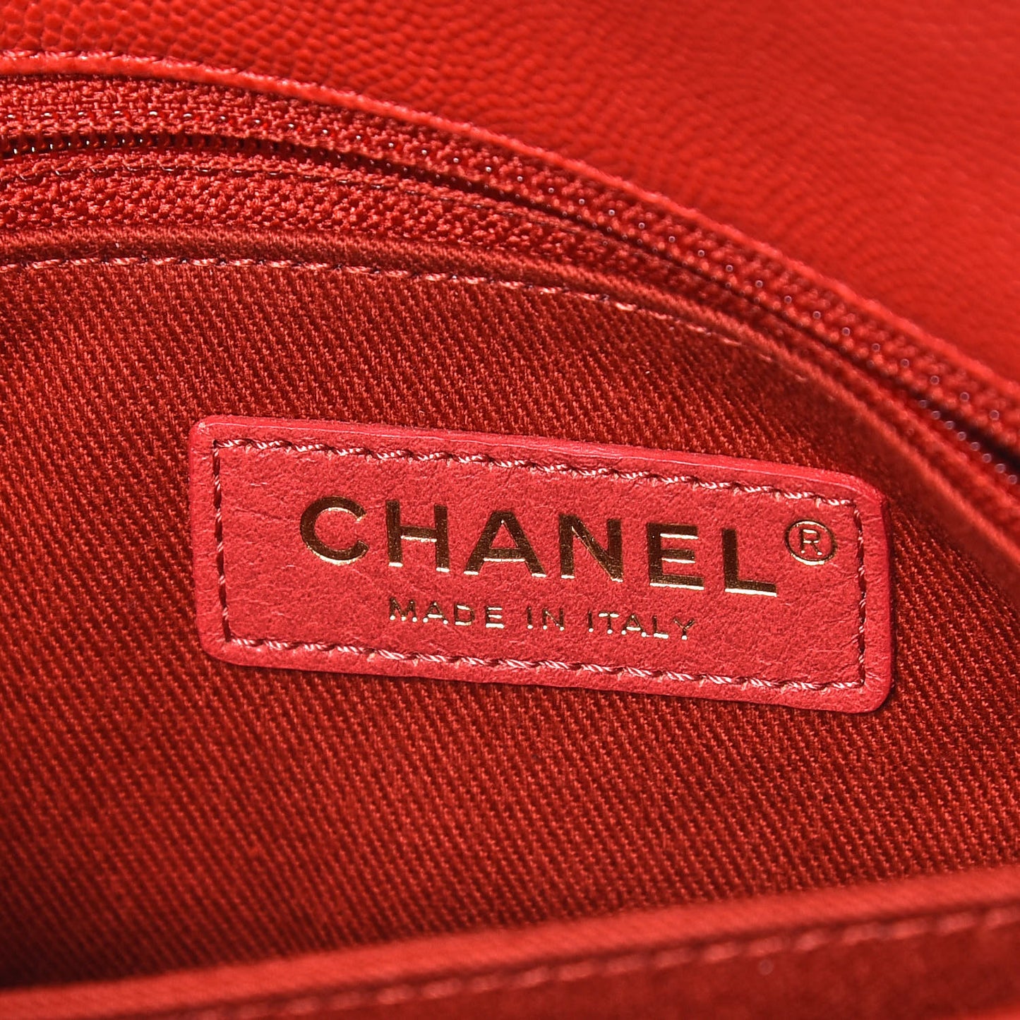 Caviar Quilted Mini Coco Handle Flap Red