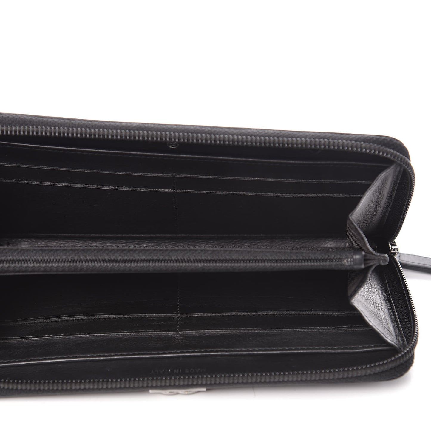 Lambskin Chevron Quilted Zip Around Boy Wallet Black