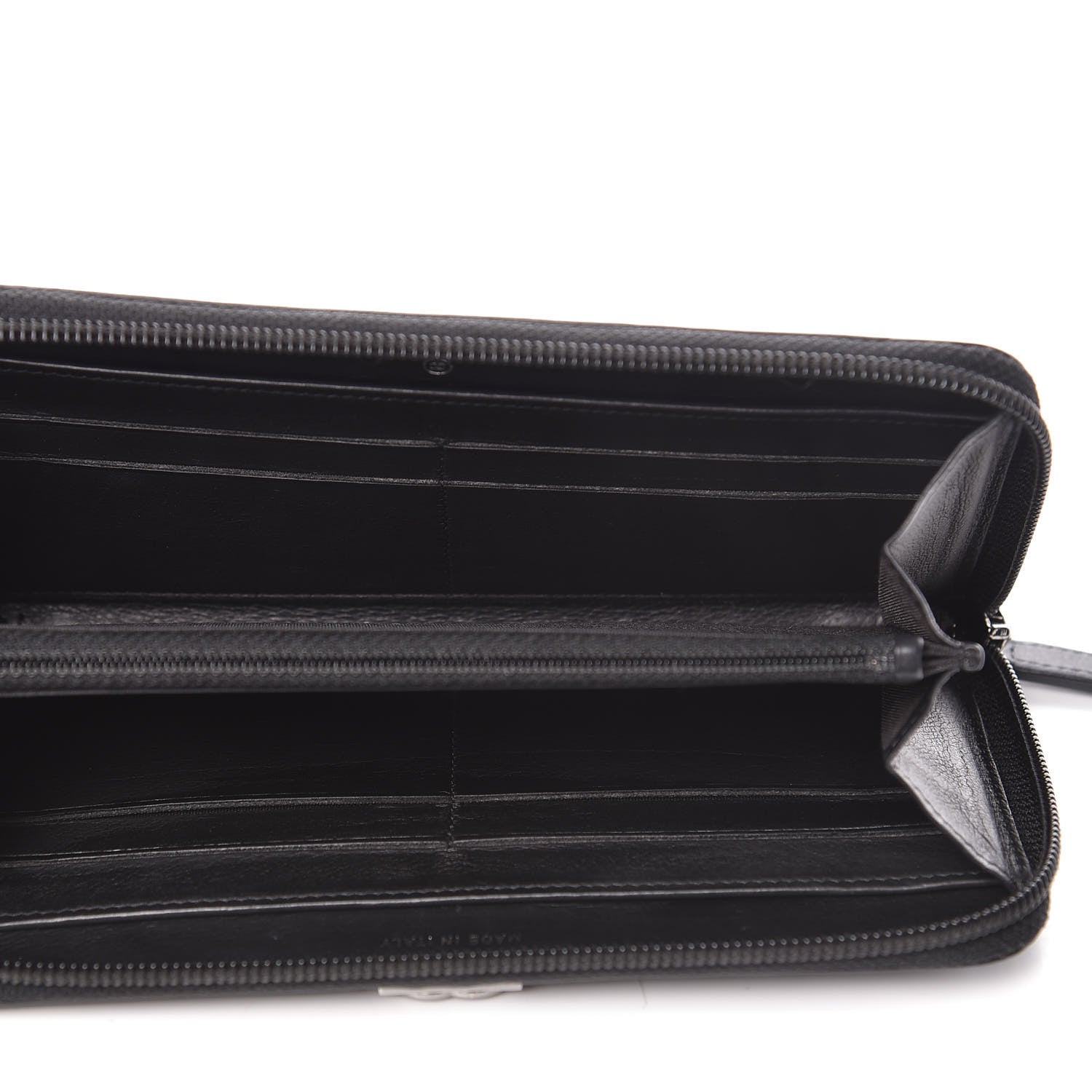 Chanel Lambskin Chevron Quilted Zip Around Boy Wallet Black 5 of 8