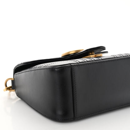 Gucci Calfskin Matelasse Mini GG Marmont Top Handle Shoulder Bag Black 9 of 10