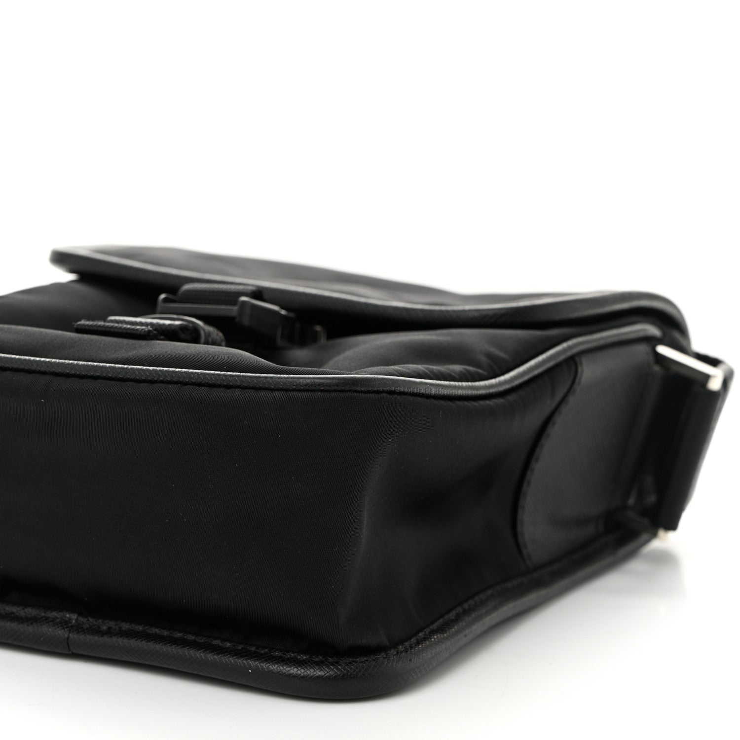 Prada Tessuto Nylon Saffiano Logo Messenger Bag Black 9 of 9