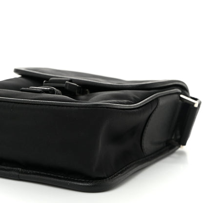 Prada Tessuto Nylon Saffiano Logo Messenger Bag Black 9 of 9