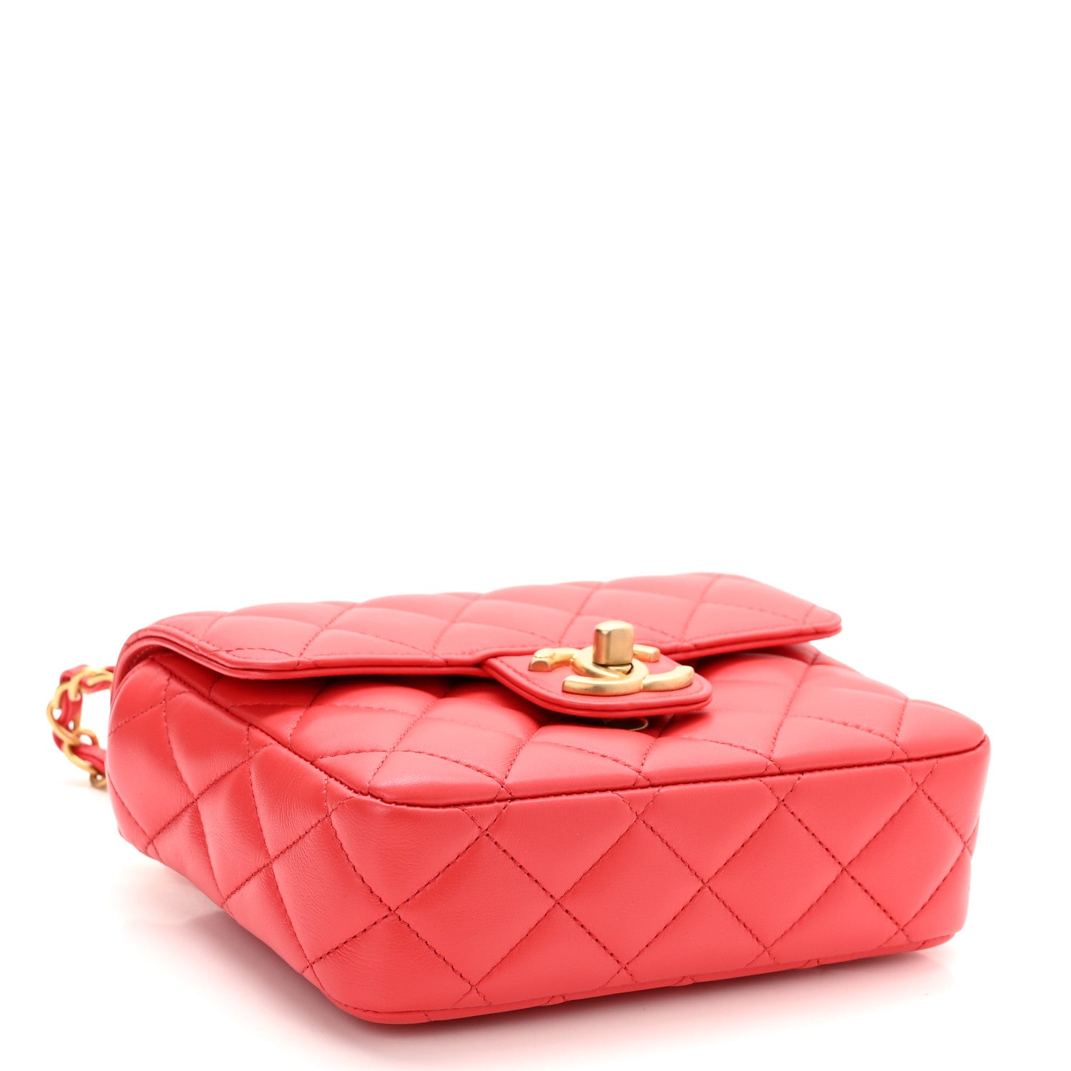 Chanel Lambskin Quilted Casino Chips Mini Square Flap Red 4 of 11
