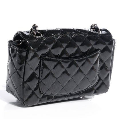 Chanel Striated Patent Leather Quilted Mini Flap Black 3 of 8