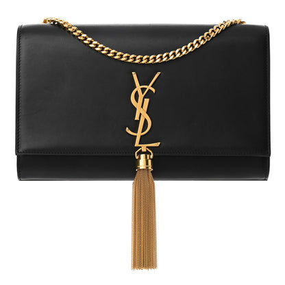 Saint Laurent Smooth Calfskin Medium Classic Monogram Kate Tassel Satchel Black 1 of 9