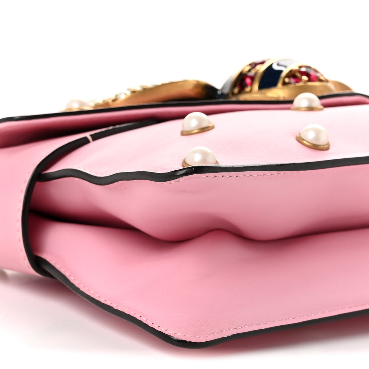 Nappa Pearl Studded Mini Queen Margaret Broadway Shoulder Bag Sugar Pink