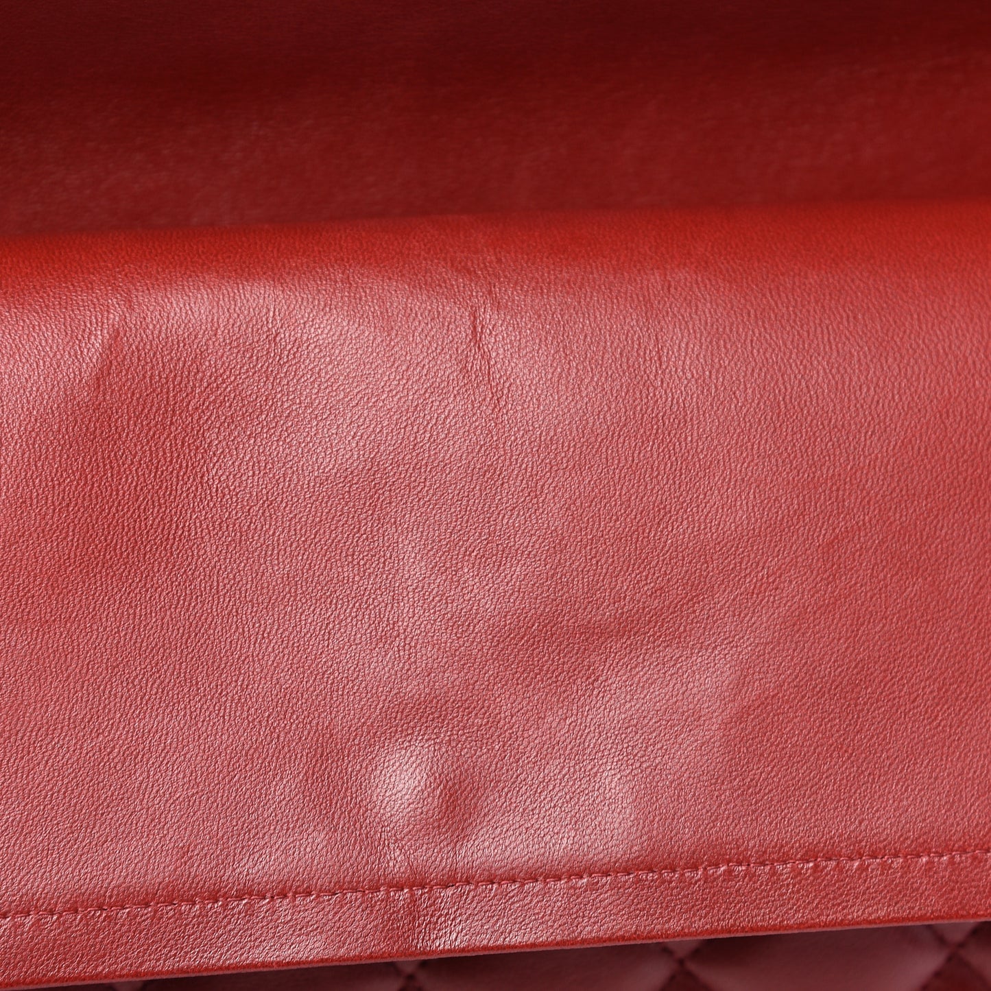 Lambskin Quilted Maxi Double Flap Dark Red