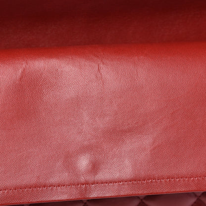 Chanel Lambskin Quilted Maxi Double Flap Dark Red 11 of 14