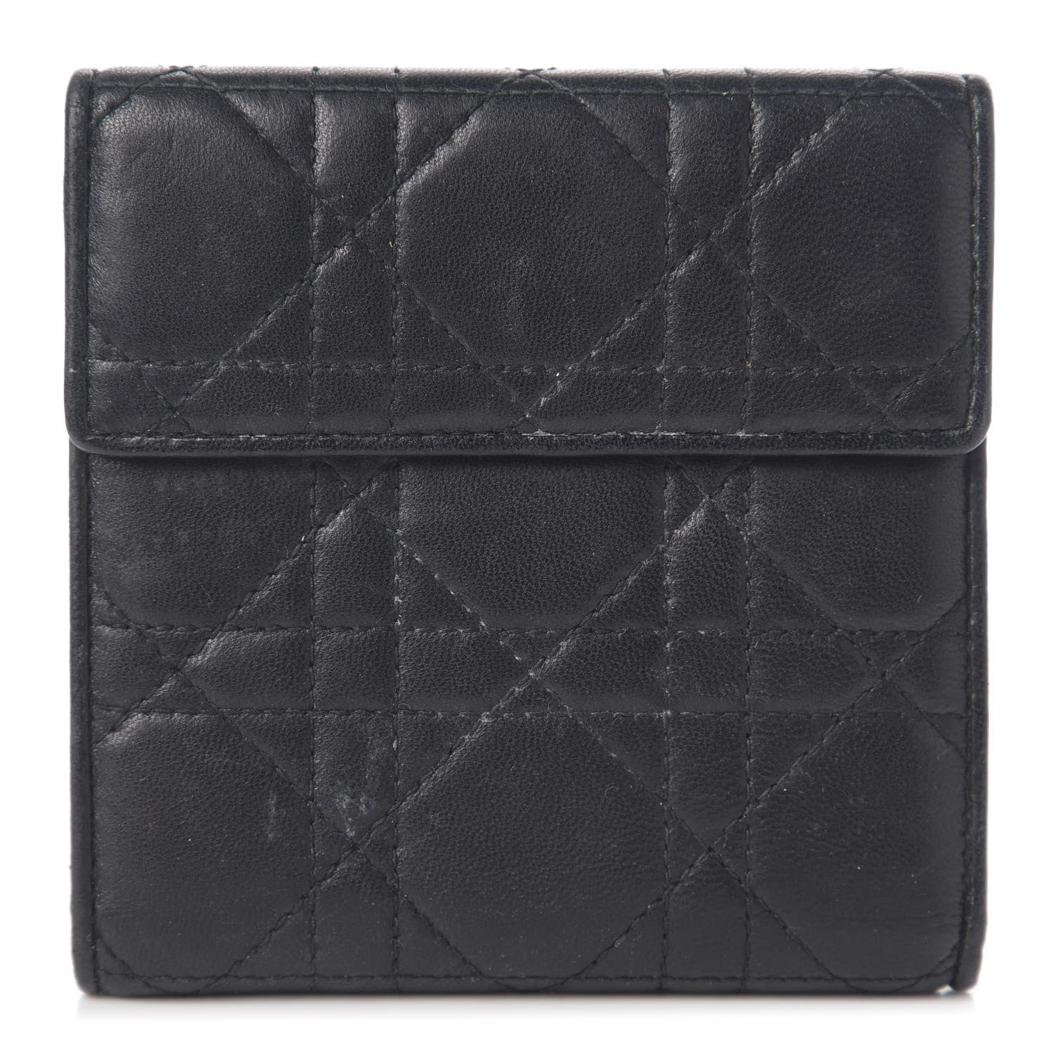 Christian Dior Lambskin Cannage Wallet Black 1 of 7