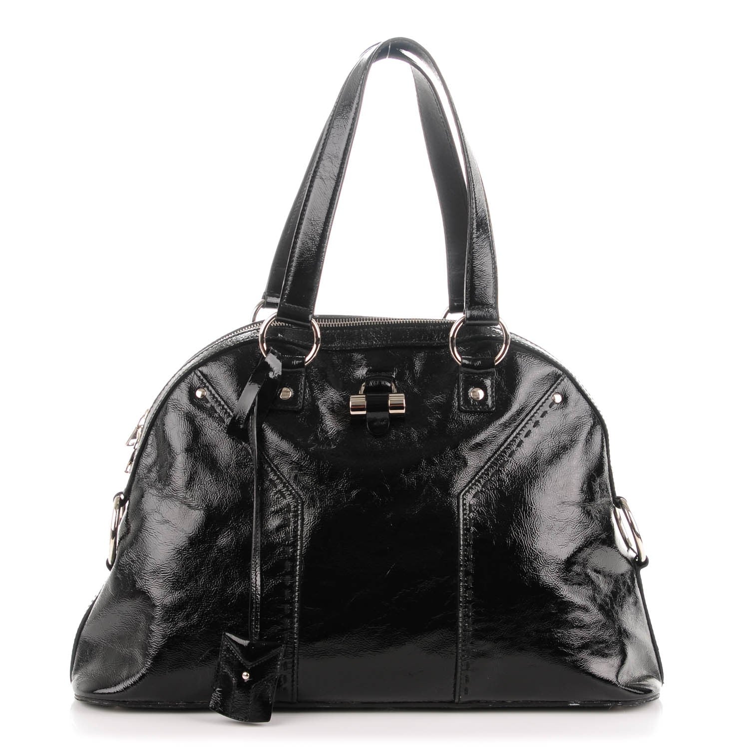 Saint Laurent Patent Calfskin Large Muse Black 1 of 7