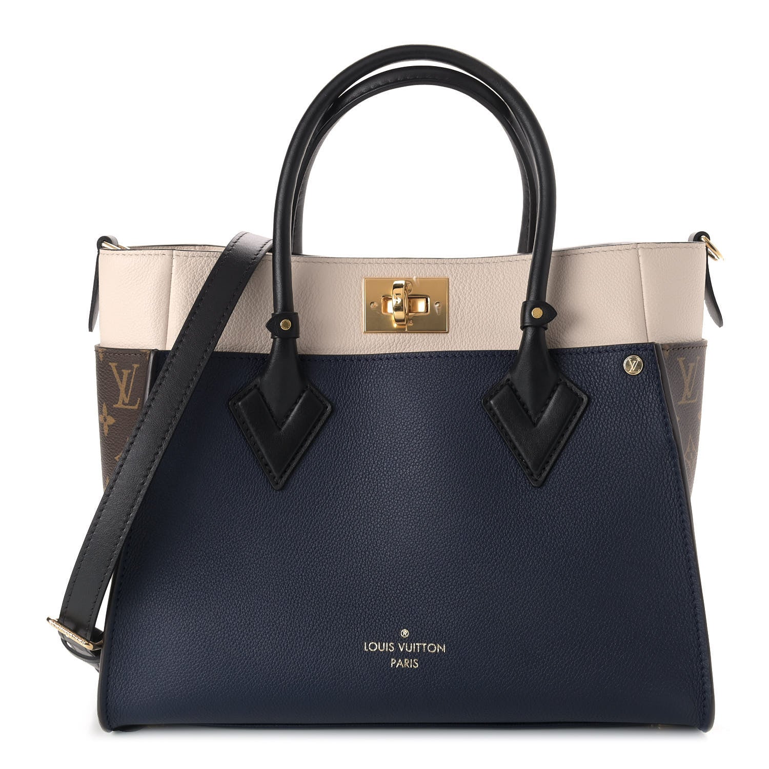 Louis Vuitton Calfskin Monogram On My Side Marine 1 of 8