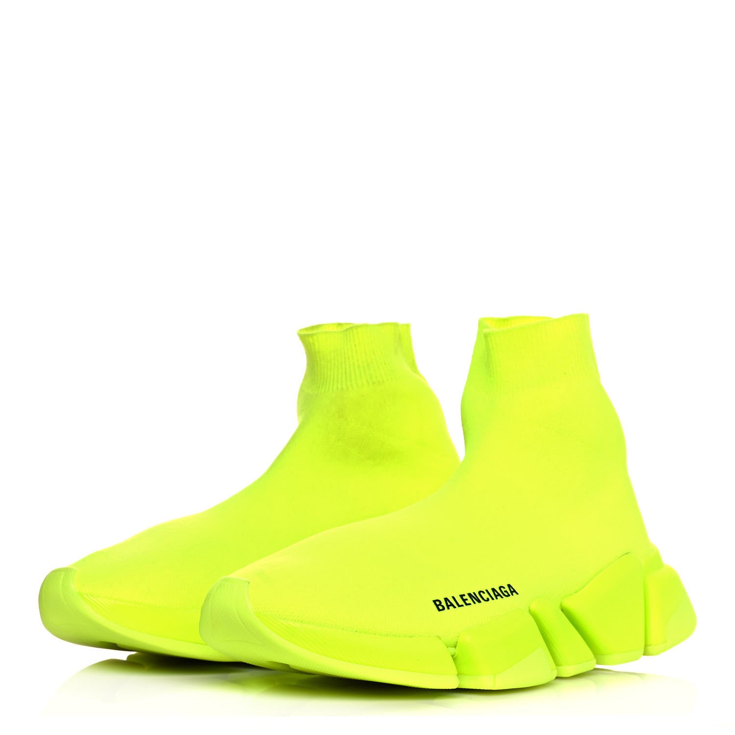 Balenciaga Technical 3D Recycled Knit Womens Speed 2.0 Sneakers 38 Monocolor Yellow Fluo 3 of 9