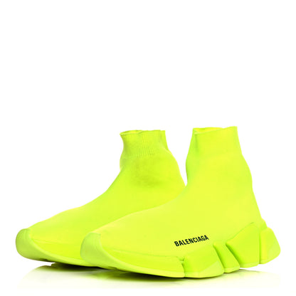 Balenciaga Technical 3D Recycled Knit Womens Speed 2.0 Sneakers 38 Monocolor Yellow Fluo 3 of 9