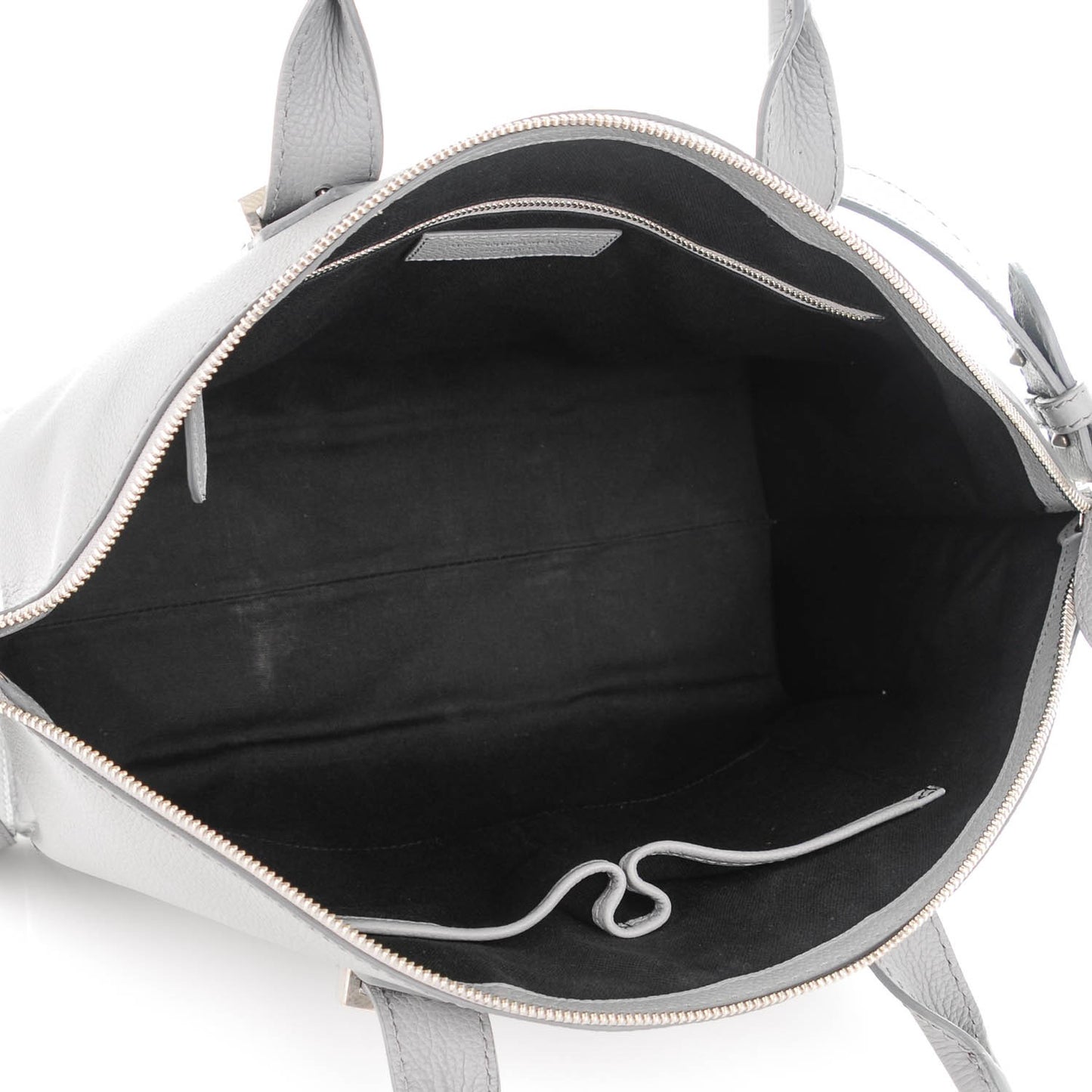 Grained Calfskin Legend Satchel Medium Grey Melange