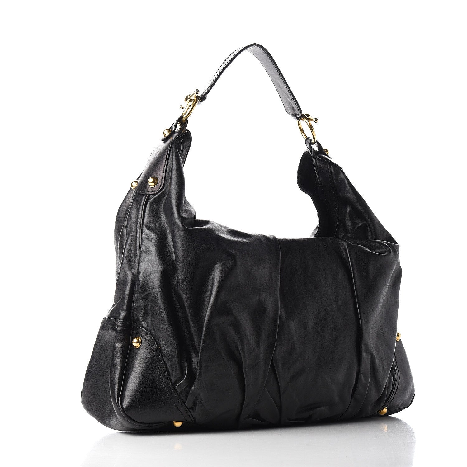 Gucci Calfskin Large Jockey Hobo Black 2 of 9