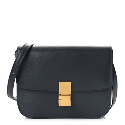 Celine Liege Calfskin Medium Classic Box Flap Bag Dark Blue 1 of 9