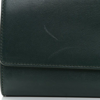 Celine Lambskin Large Flap Wallet Emerald 11 of 14